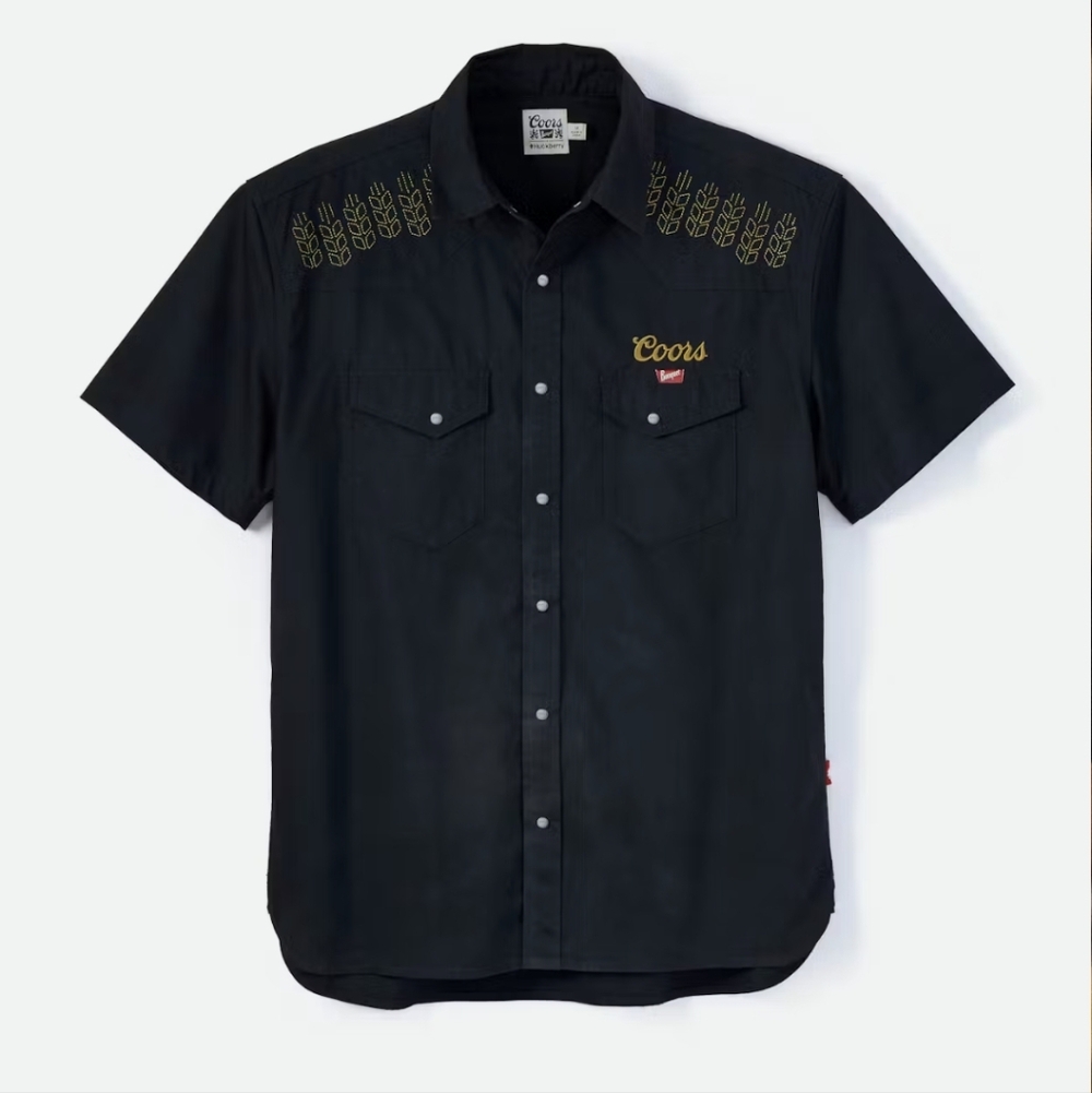Coors Banquet Huckberry Pearl Snap Shirt Mens XL Western Embroidered Pattern